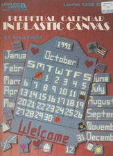 OOP!VTG! LEISURE ARTS PERPETUAL CALENDAR IN PLASTIC CANVAS