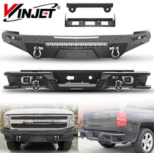 Off-road Front Rear Bumper For 2007-2013 Chevy Silverado 1500 Wwinch Plate
