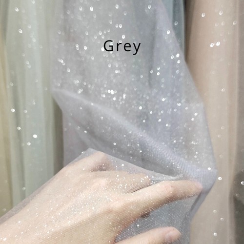 Shiny Glitter Sequin Tulle Sheer Mesh Fabric Gauze Wedding Dress Veil Cloth - Picture 11 of 28
