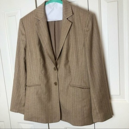 Talbots Camel Wool Blend Blazer Size 12 Petite