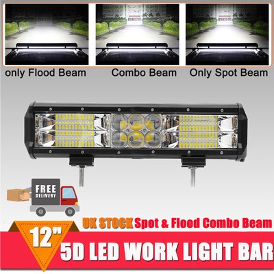 Osram 12/" 5D 240W LED Work Light Bar Flood Spot Combo Offroad SUV Driving Lamp