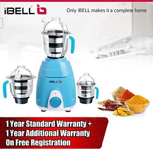 iBELL SPLASH 650-Watt Premium Mixer Grinder with 3 Jar ( Light Blue ) +Free Ship - Picture 2 of 6