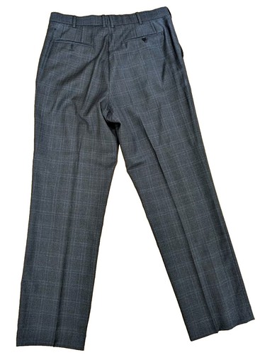 Isaia Napoli 100% Wool Gray With Blue Check Men's Size 54L (US 44L) Italy - Picture 10 of 23