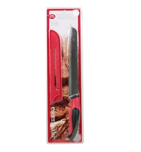 BETTY CROCKER BREAD KNIFE WITH COVER 32cm Stainless Steel Knives K27 - Picture 2 of 2