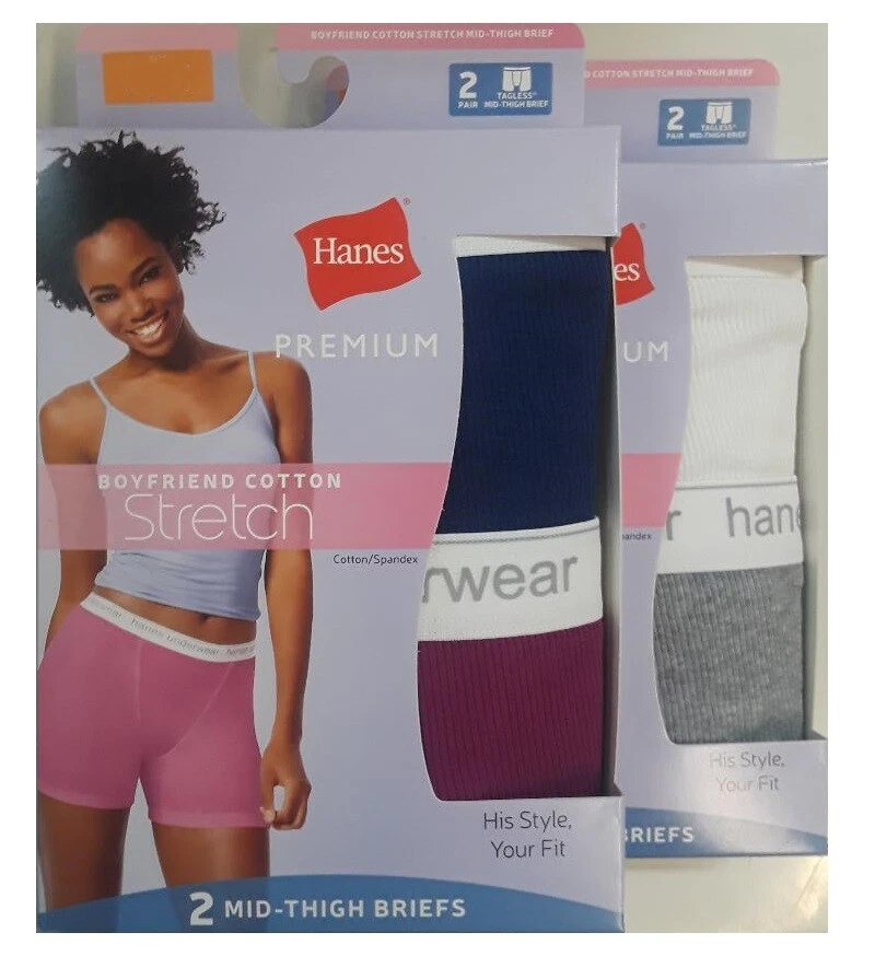 Hanes Premium Women'S 4Pk Boyfriend Cotton Stretch Boxer Briefs