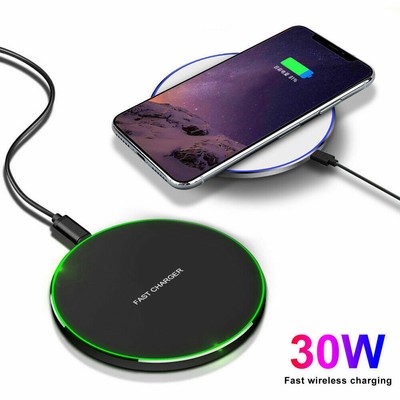 30W  Fast Wireless Charger Mat Pad For Apple iPhone 13 Pro 12 11 X Samsung S22