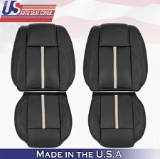 2010 to 2014 Fits Ford Mustang Gt Front Set Tops & Bottoms Leather Covers Black