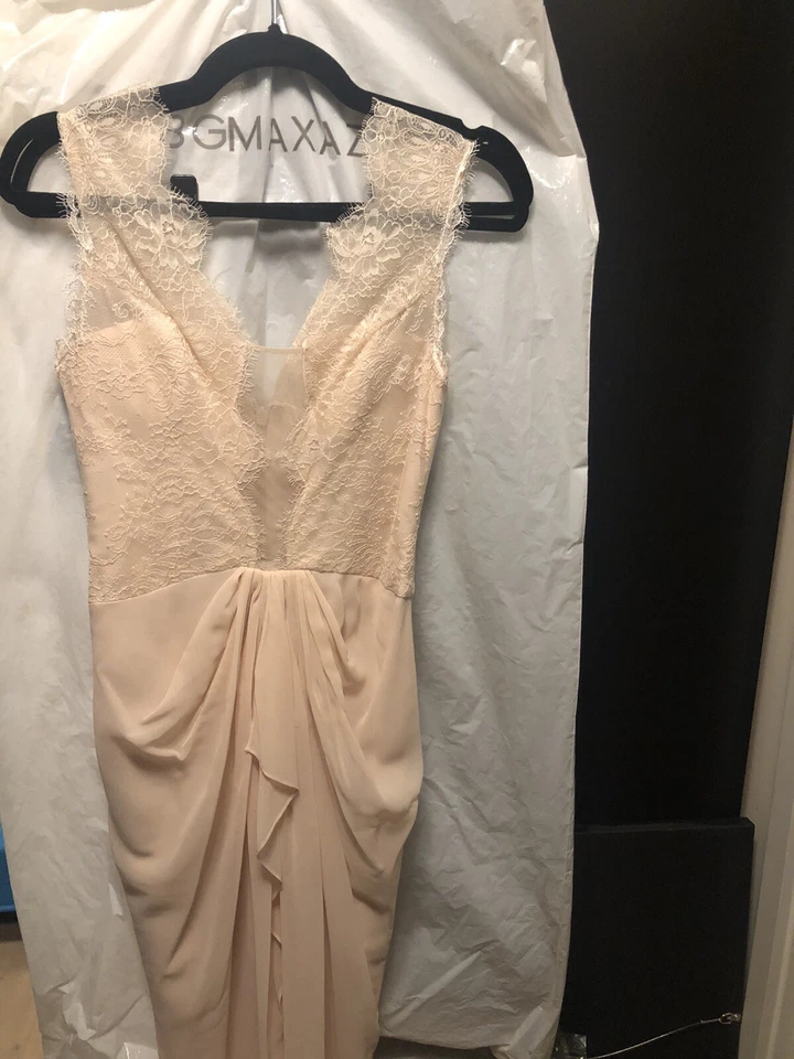 Новый с Ярлыками Bcbg бренди без рукавов v-образным вырезом кружева лиф иллюзия вечернее платье шифона - Изображение 4 из 4