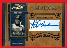 ROD CAREW 2004 PLAYOFF PRIME CUTS MLB ICONS AUTOGRAPH #D /10 SSP HOF ANGELS AUTO