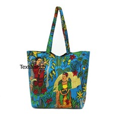 Turquesa Frida Kahlo Bolso de Mano Mujeres Moda India Bolso de Mano Mujeres Bolsos de Hombro
