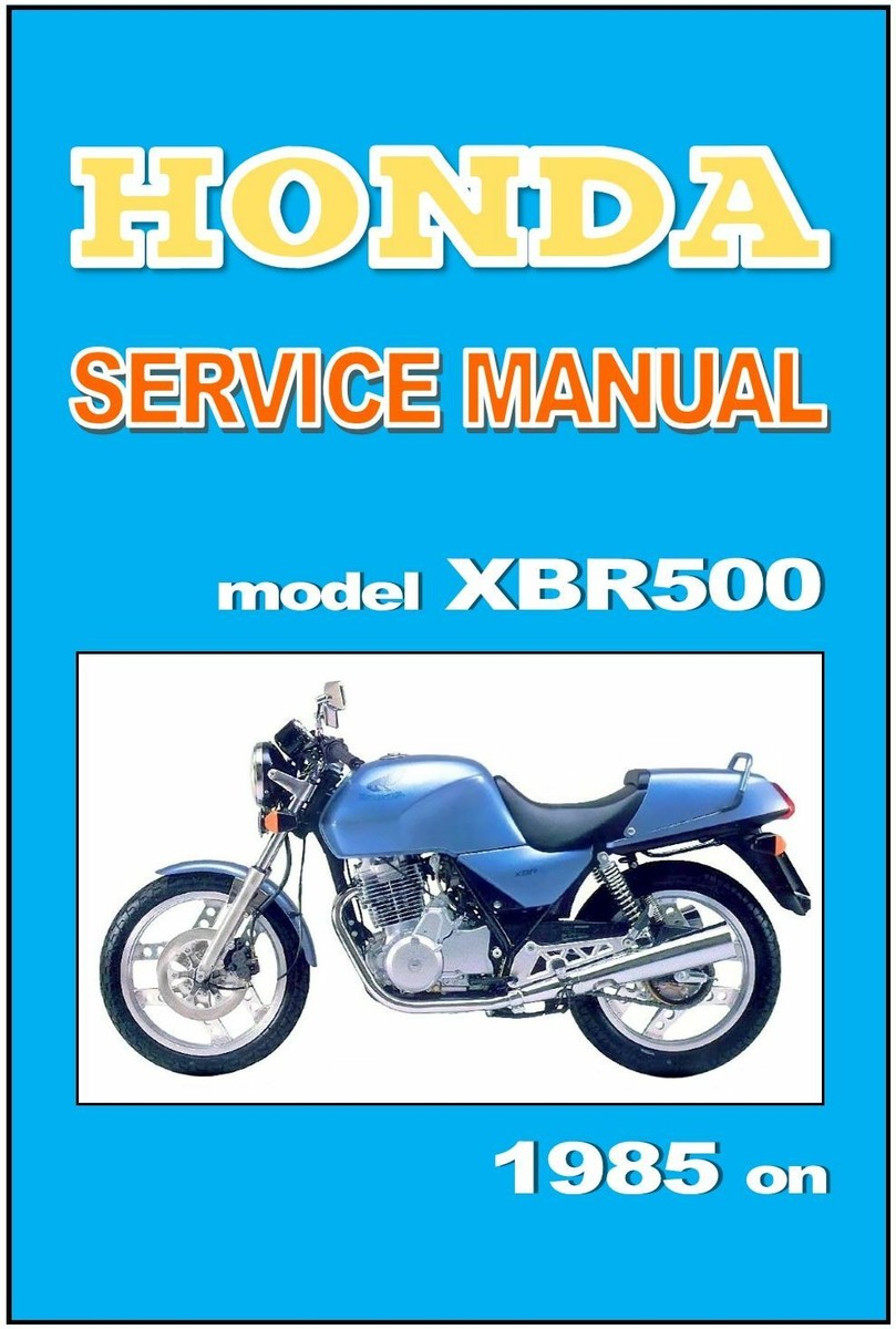 HONDA Workshop Manual XBR500 1985 1986 1987 1988 1989 & 1990
