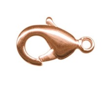 Clasp, 12 Copper Plated Brass 7x12x3mm Lobster Clasps with Closed Loop
