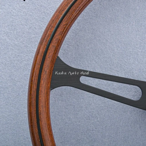 NARDI 380mm 15inch Classic Steering Wheel Mahogany Wood Black Spoke - Picture 4 of 7