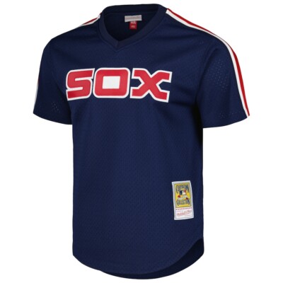 Chicago White Sox Carlton Fisk #72 Mitchell & Ness Navy Authentic