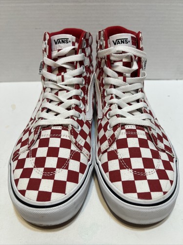 Vans Unisex Sk8 hi 721356 Red Checker Shoes Sneakers Size M8 W9.5 Perfect Cond. - Picture 2 of 12