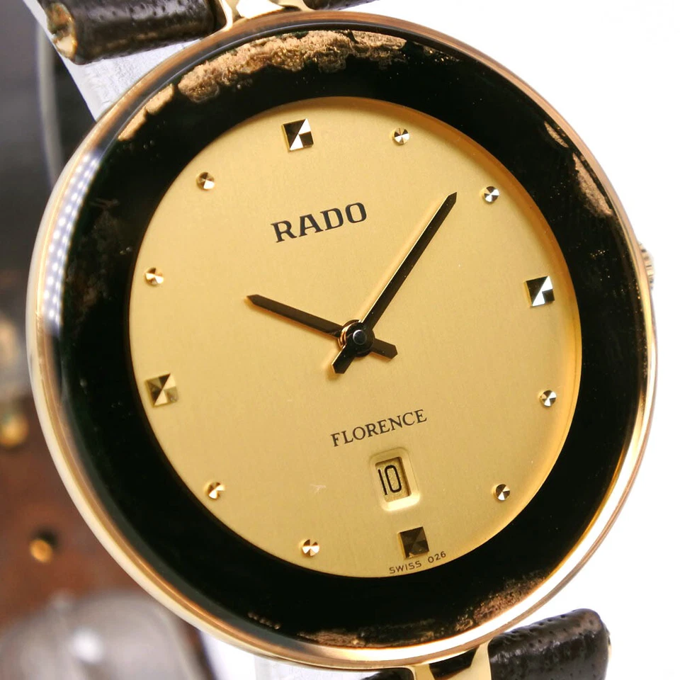 Rado Florence 160.3677.2 Gold-plated x Leather Brown Quartz Analog Display Men's - Image 3 of 4