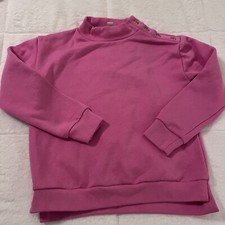 Crewcuts Girls Sweatshirt L Cotton Blend Pink Funnel Neck Long Sleeve Pullover