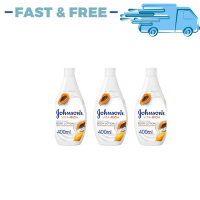 3X JOHNSON S Body Lotion - Vita-Rich, Smoothing Papaya, 400ml