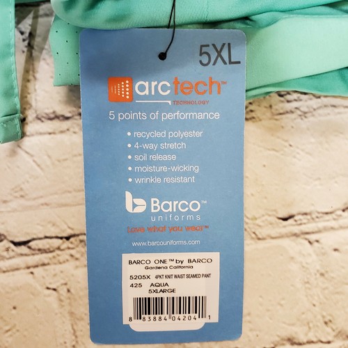 Barco One Women's 5205T Cargo Track Scrub Pant AQUA Sz 5XL - Picture 3 of 3