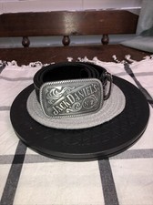 Leather Belt and Jack Daniels Pewter Buckle BS118 Black floral Sz 40 - unused
