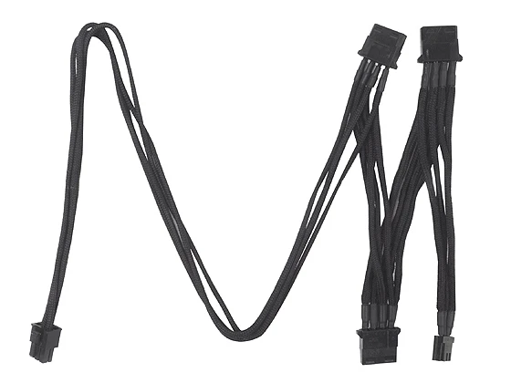 Silverstone SST-PP06B-3PER10F 3xPeripheral 4pin + 1xFloppy 4pin Black Sleeved - Image 2 of 4