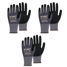 HPHST Safety Work Gloves Micro Foam Nitrile Coated,Seamless Knit Nylon Glove ...
