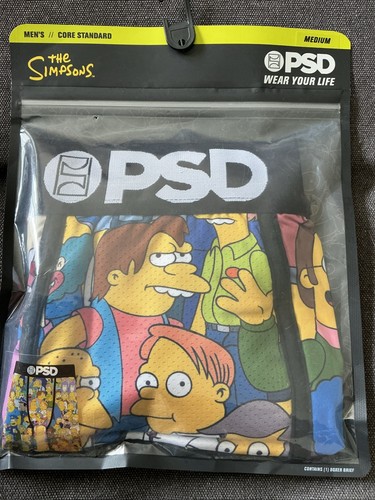 PSD The Simpsons Squad Core Standard Boxer Briefs Size M NWT