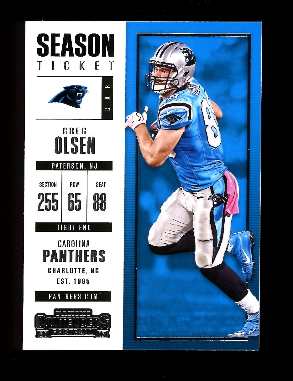 2017 Panini Contenders Season Ticket #6 Greg Olsen Carolina Panthers QTY