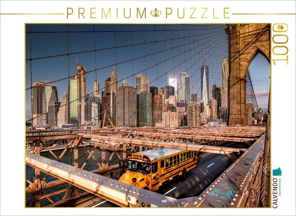 Calvendo Puzzle On The Brooklyn Bridge, Looking Out Over The Manhattan Skyline |-image