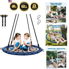 750lbs 40" Spider Web Saucer Tree Swing for Kids Adults, Outdoor Net Swing wi...