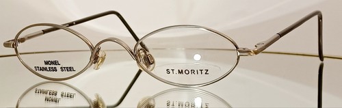 Vintage Originale ST. MORITZ OXFORD Eyeglasses PEWTER New Metal 44-21-140 Korea - Picture 2 of 14