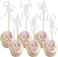 SchäDel Tortendeko 30 StüCk Glitzer Halloween Cupcake Toppers Kuchen Dekoration