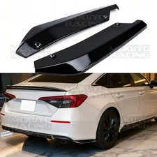 Glossy Black Body Kit Rear Bumper Extensions Spats Apron For Honda Civic 2022-26
