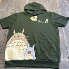 Studio Ghibli My Neighbor Totoro Short Sleeve Hoodie Size Large Unisex NWT