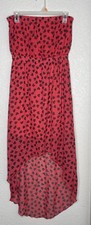 Red Heart Print Strapless High Low Dress Size M Romantic Date Night Party