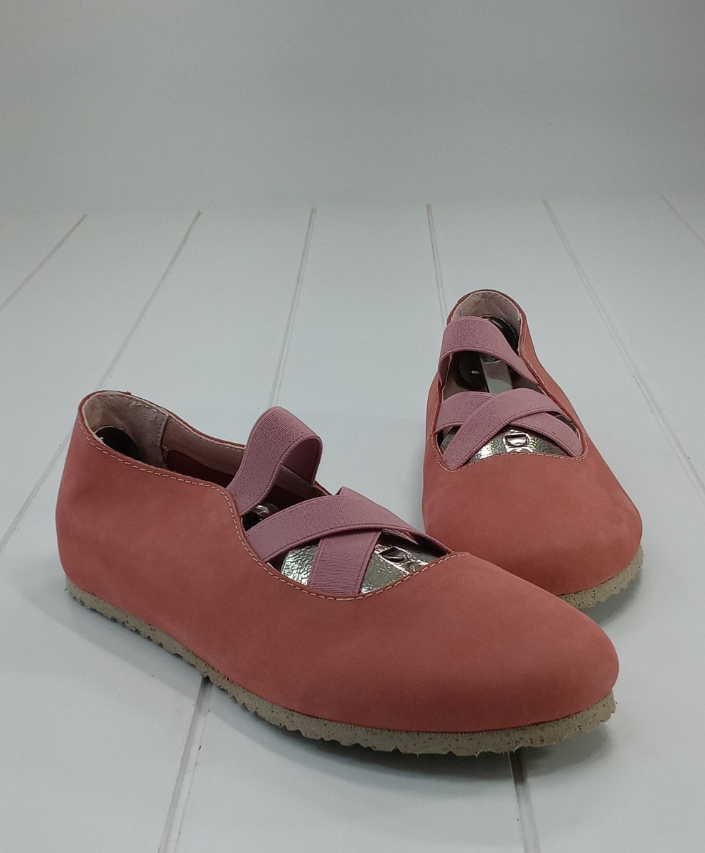 Birkenstock Santa Ana Pink Nubuck Leather Ballet Mary Janes Women