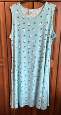 Blair Women's Tank Midi Dress Size XL Blue White Sailboats Beach Tropical NEW