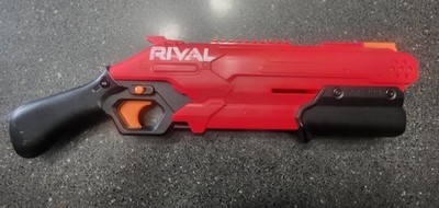 This is a Nerf Rival Takedown XX-800 blaster in red.It features pump-action
