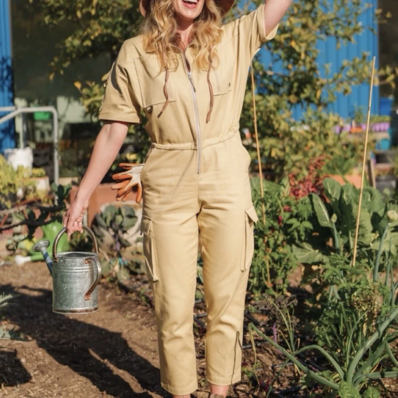 Wondery Outdoors Juniper Camp Jumpsuit in Sand Size Medium