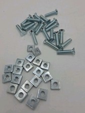 Countersunk GUTTER BOLTS & NUTS Bright Zinc 100 X M6 - 25mm Plated BZP FXBN0142