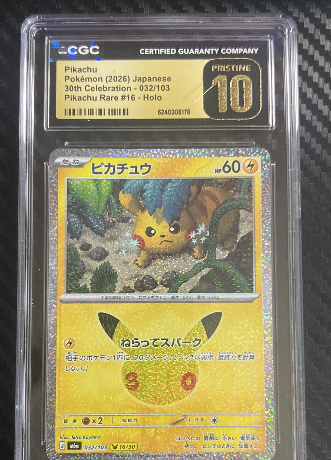 Pikachu 032/103 M6a:  30th Celebration Holo (Japanese) cgc pristine 10