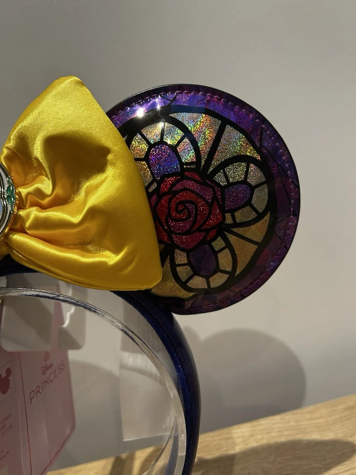 Disney Loungefly Belle Stained Glass Beauty and the Beast rose Ears Headband NWT - Image 4 of 4
