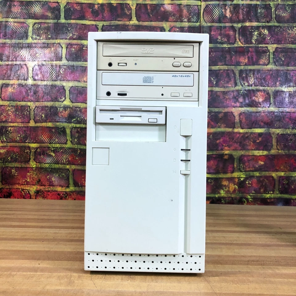 Classic Custom Beige ATX PC DOS Gaming Computer Untested (For Restore Project) - Image 2 of 4