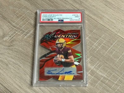 2024 Leaf Eclectic  X-Centric Red Prismatic  Sam Leavitt  Auto RC 5/9 PSA 9 Mint