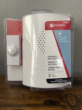 Utilitech White Wireless Doorbell With Button 3 Chimes Plug In
