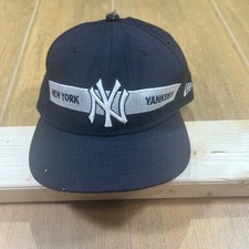 New Era New York Yankees Snapback Hat Navy Blue White Bar Logo MLB Cap 100 wool