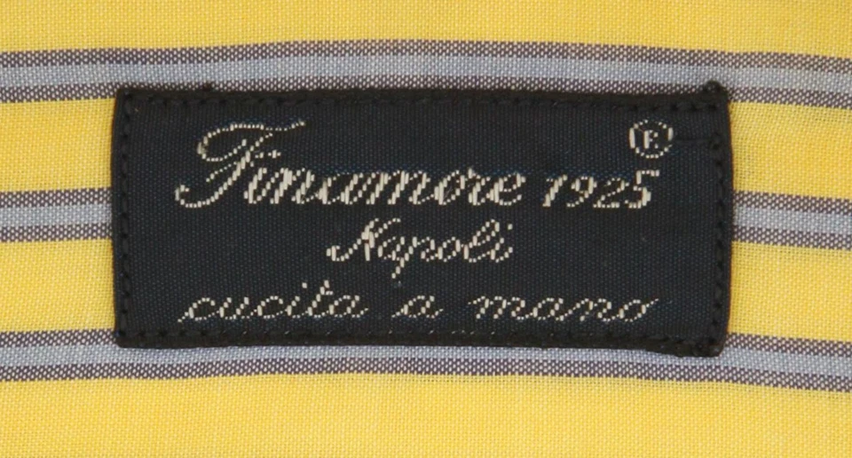 Camisa a Rayas Amarillas Finamore Napoli - Delgada - 15.75/40 - (2018030120) Foto 4 de 4