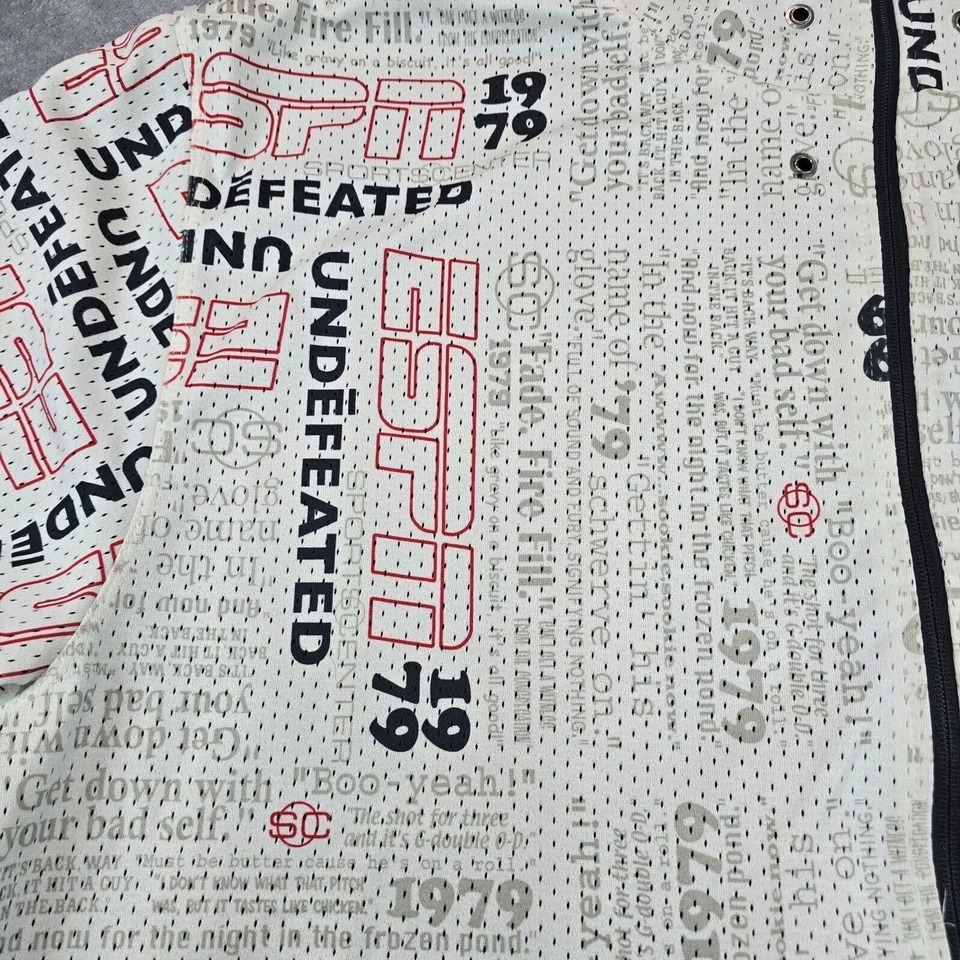 Sudadera con capucha reversible Y2K ESPN 1979 Undefeated para hombre blanca/negra deportiva talla 2XL Foto 2 de 4