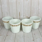 Vintage Pyrex Corning Corelle "Butterfly Gold" Coffee Tea Mugs "D Handle" 4 Lot