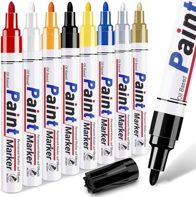 8Pc Waterproof Permanent Paint Marker Pen For Car Tyre Tire Tread Rubber Metal